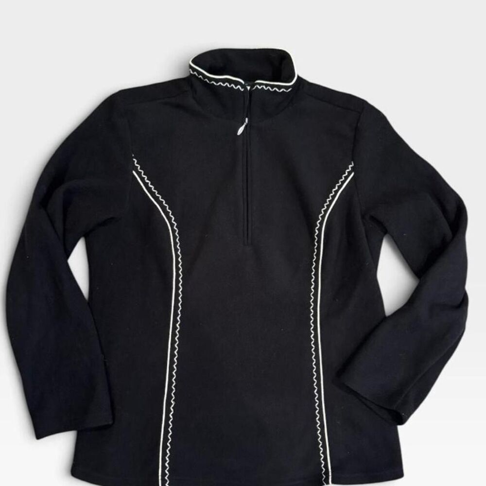 Coldwater Creek Black Fleece Quarter Zip Medium